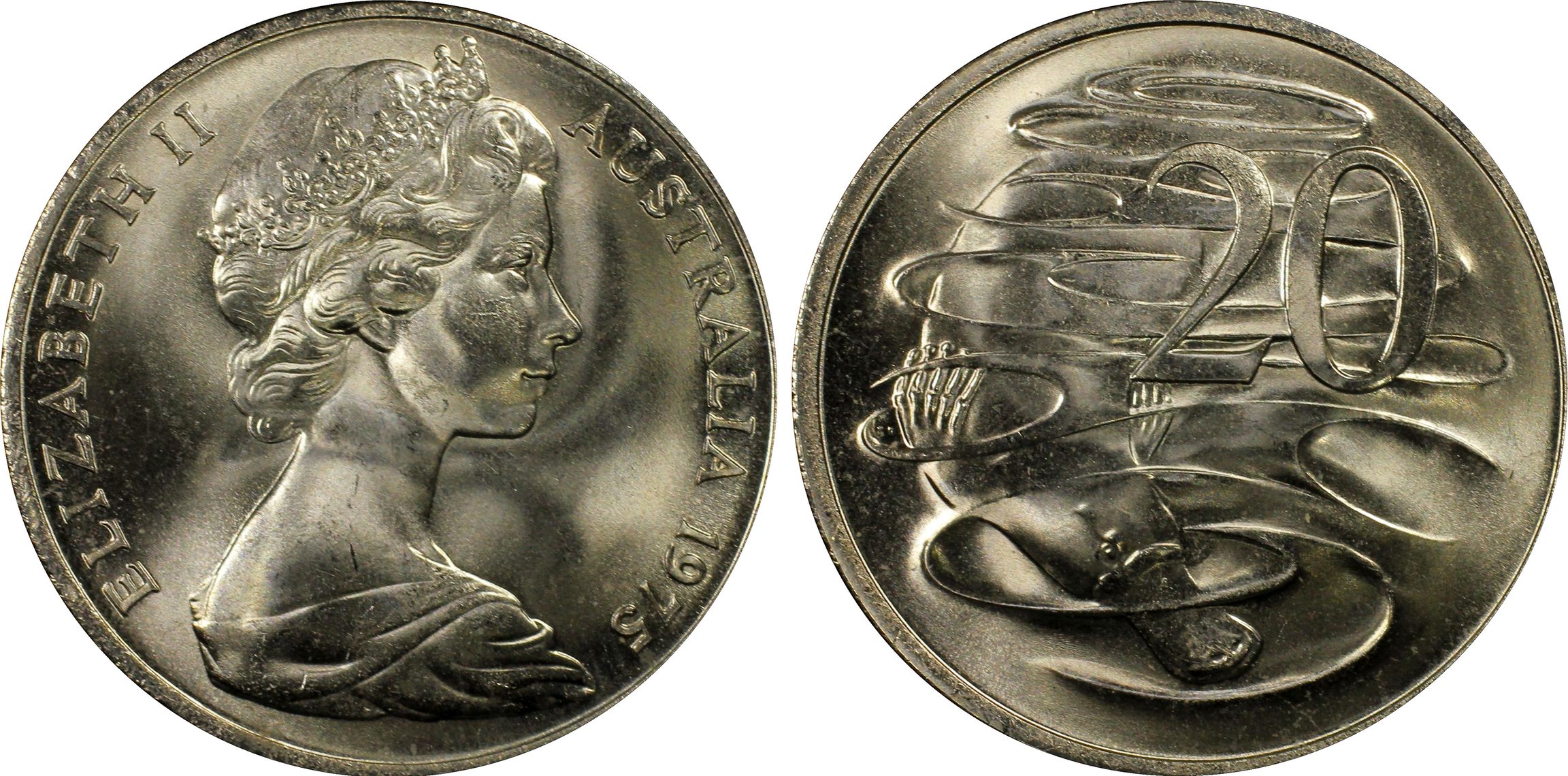 , Twenty Cent, 1975, PCGS MS67