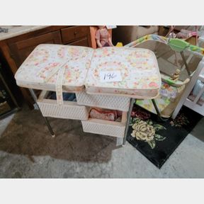 Vintage Berry Twins Changing Table with accessories
