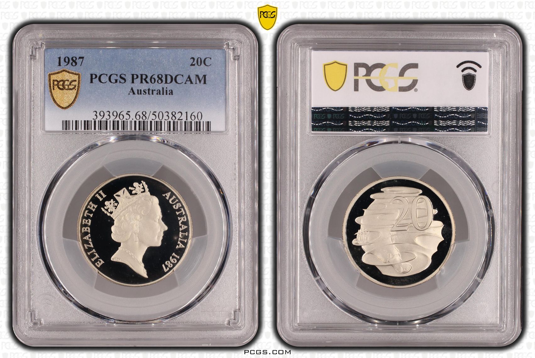Twenty Cent, 1987, PCGS PR68DCAM