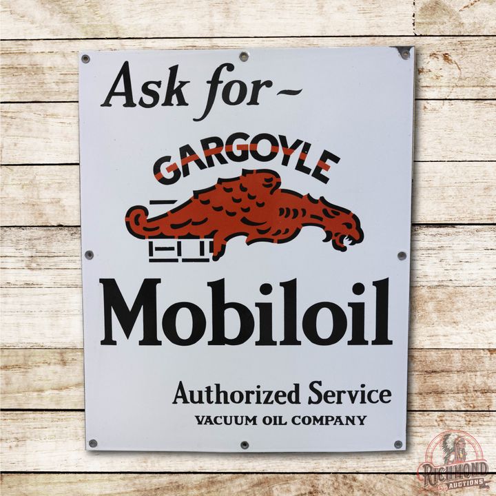 Ask for Gargoyle Mobiloil Single Sided Porcelain Sign TAC 9