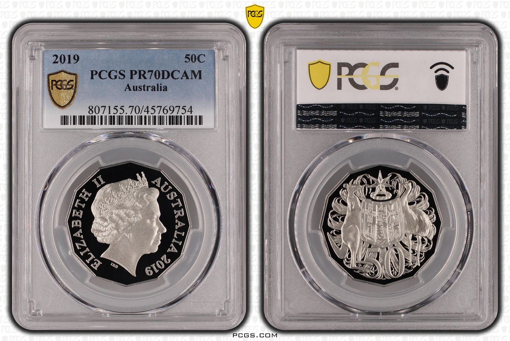 Elizabeth II, Fifty Cent, 2019, PCGS PR 70DCAM