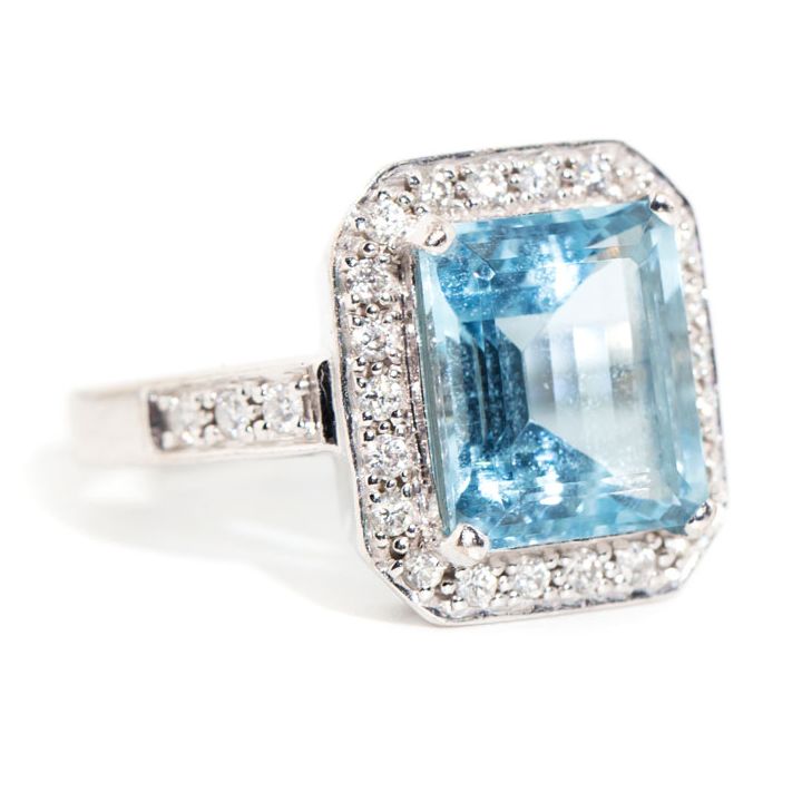 4.25ct Aquamarine & Diamond Ring,