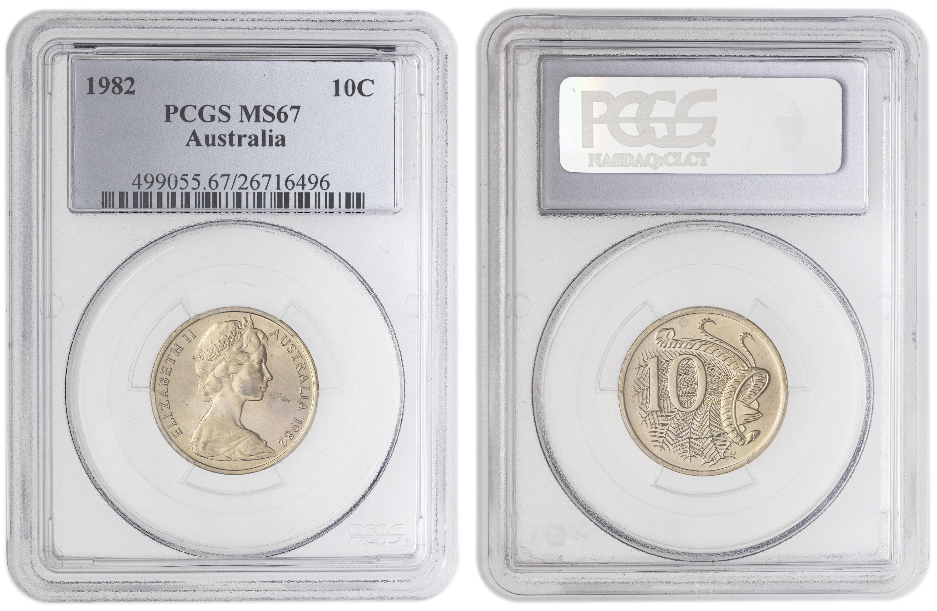 , Ten Cent, 1982, PCGS MS67
