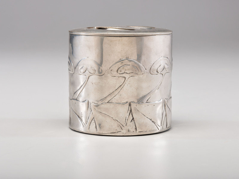 Archibald Knox for Liberty &amp; Co.
(Scottish, 1864-1933)
Tudric Biscuit Barrel