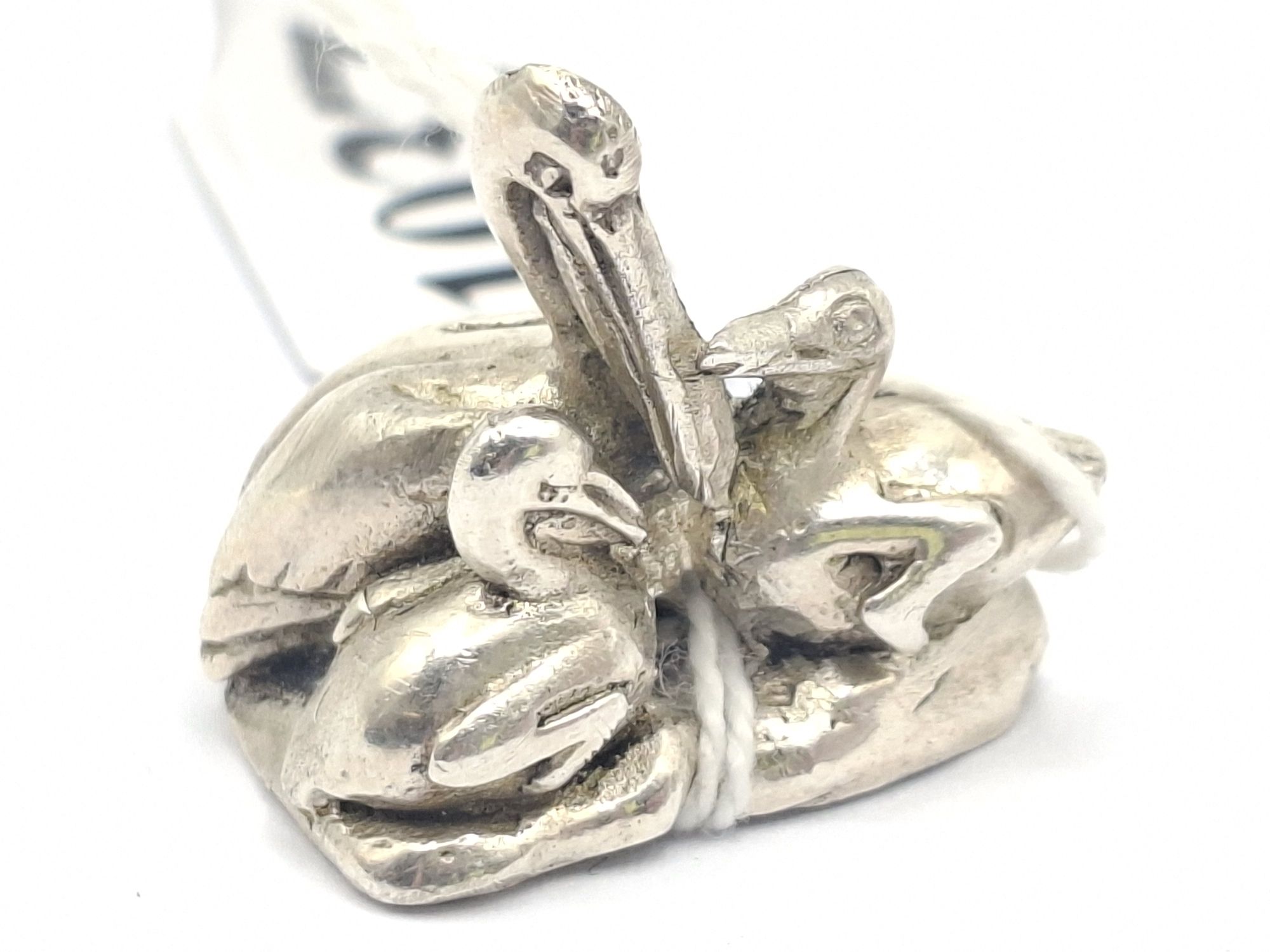 925 SILVER PELICANS FIGURINE