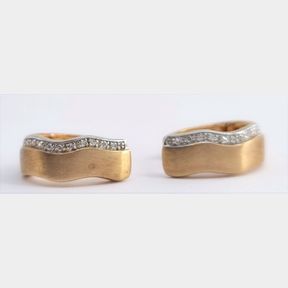 SILVER + ROSE GOLD PLATTED EARRINGS WITH CUBICS - 51543/51