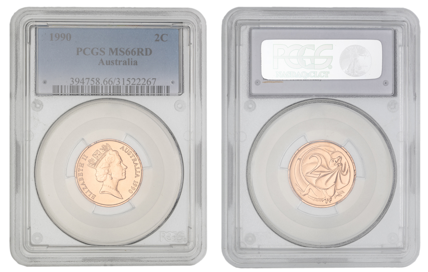Elizabeth II, Two Cent, 1990, PCGS MS66RD