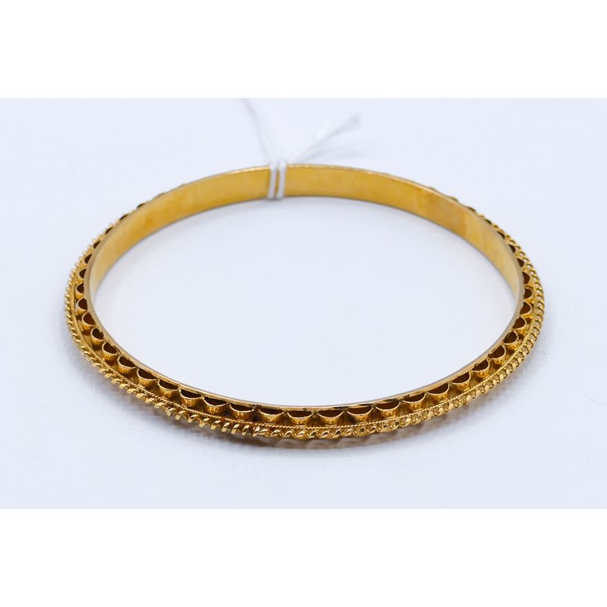 Indian 22k Gold Pierced Bangle Bracelet 5.8mm - 19.9 Grams