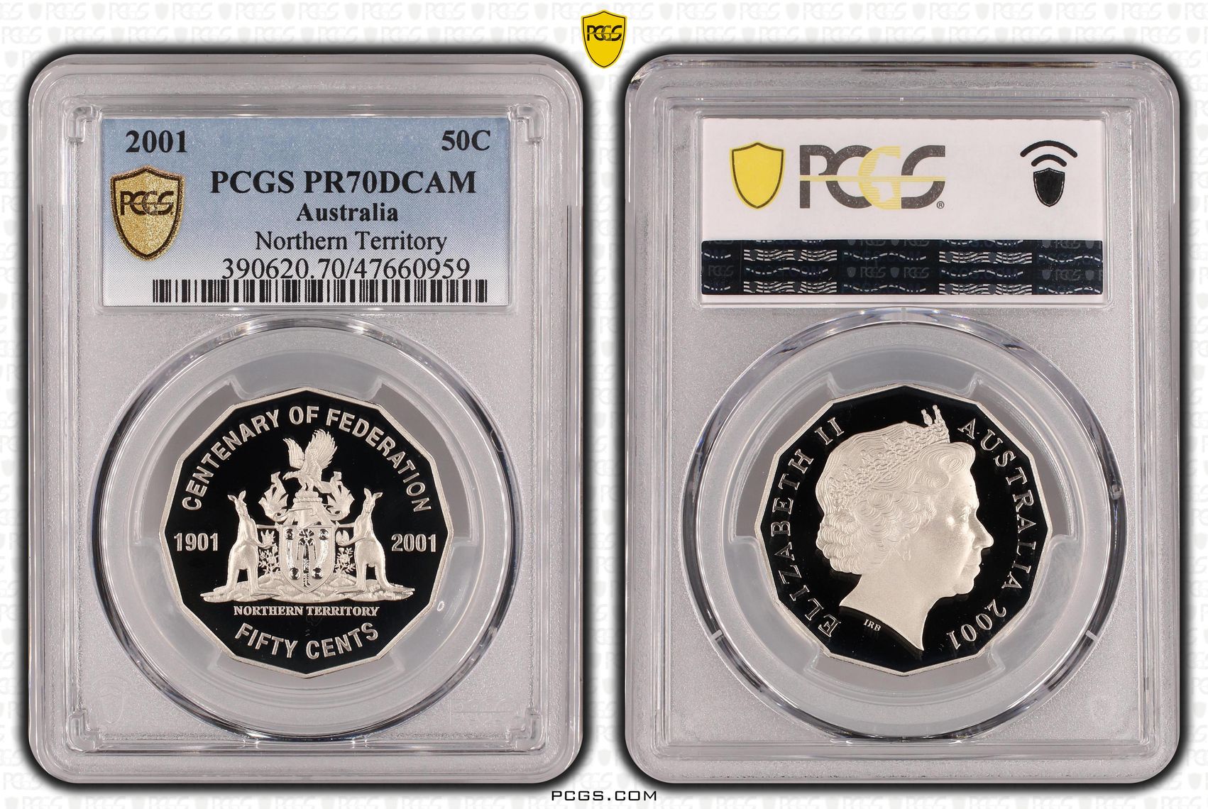 Elizabeth II, Northern Territory, Fifty Cent, 2001, PCGS PR70DCAM