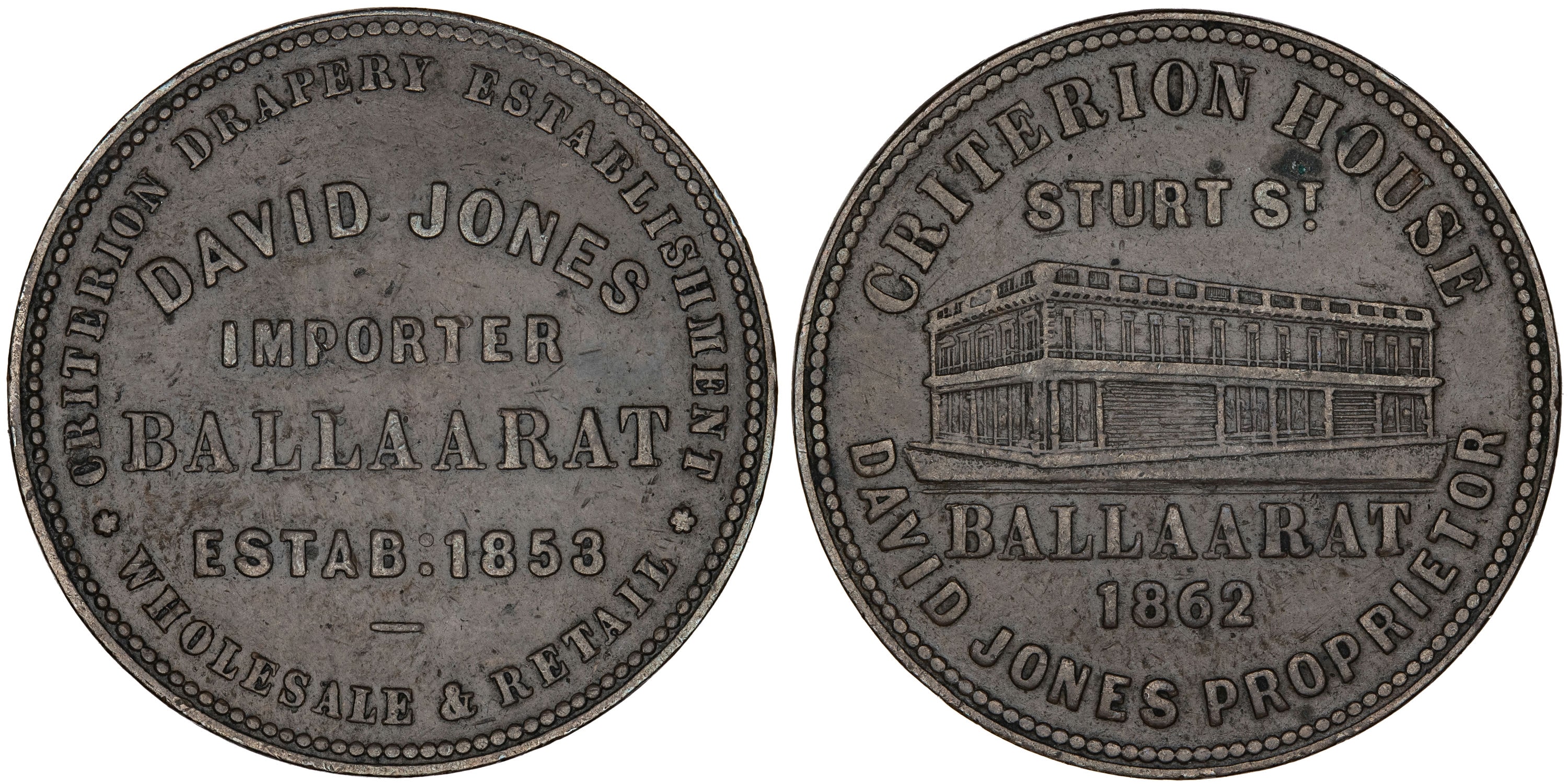 A.304 - Jones, David - Balla(a)rat, VIC, Penny, 1862, VF