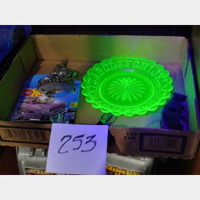 Uranium Glass ABC Plate and other collectible items