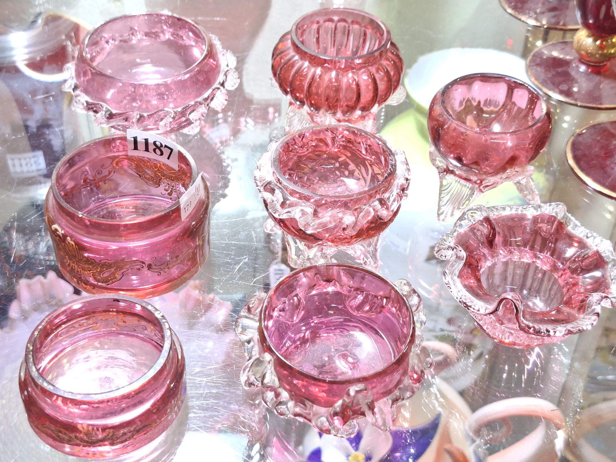 1187 · CRANBERRY GLASS SALTS