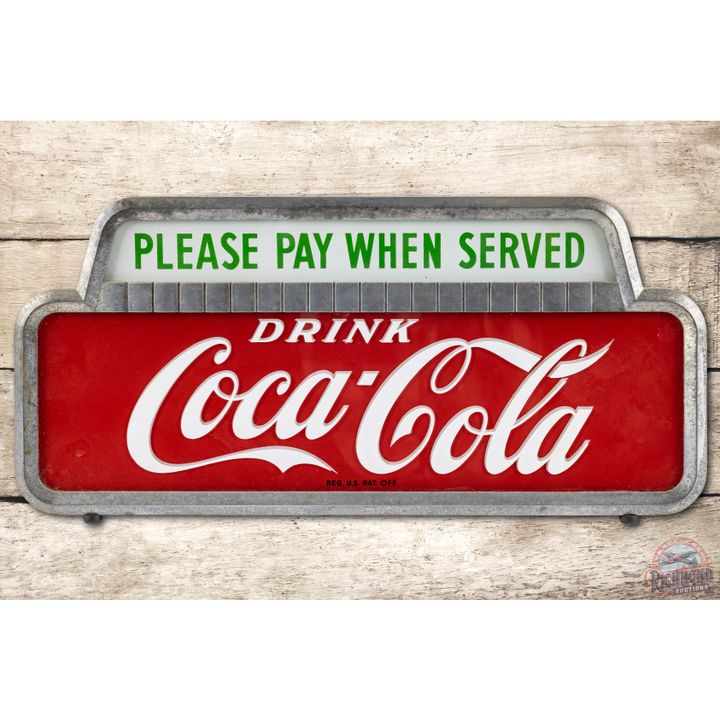 Drink Coca Cola Please Pay When Served Lighted Counter Sign