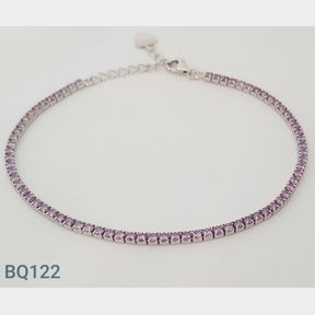 Sterling Silver Purple Colour Cz Tennis Bracelet - 51533/225