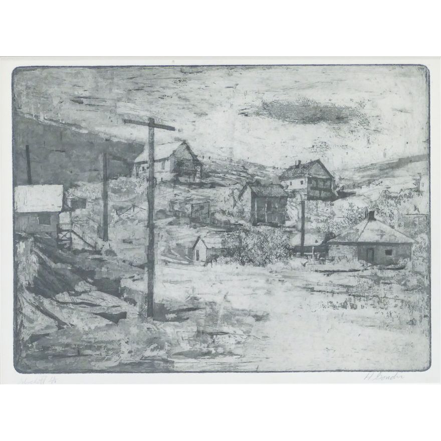 Harland Goudie ''Stockett'' Etching Framed 16.5''x19''. S/N 10 of 10