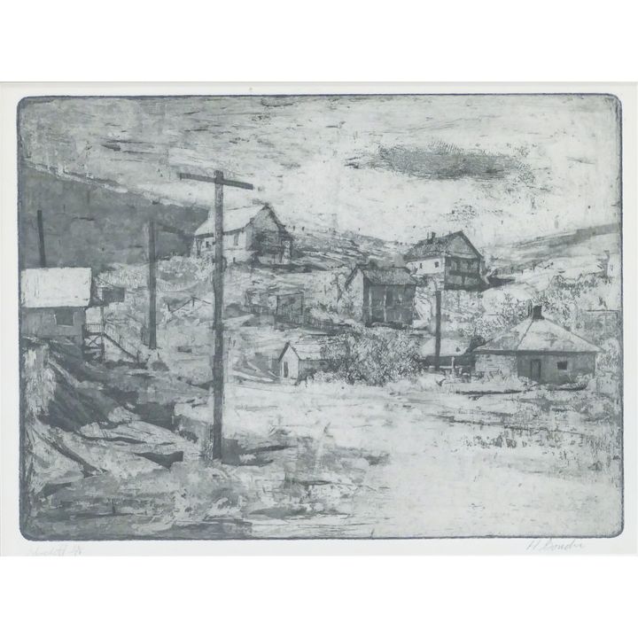 Harland Goudie ''Stockett'' Etching Framed 16.5''x19''. S/N 10 of 10