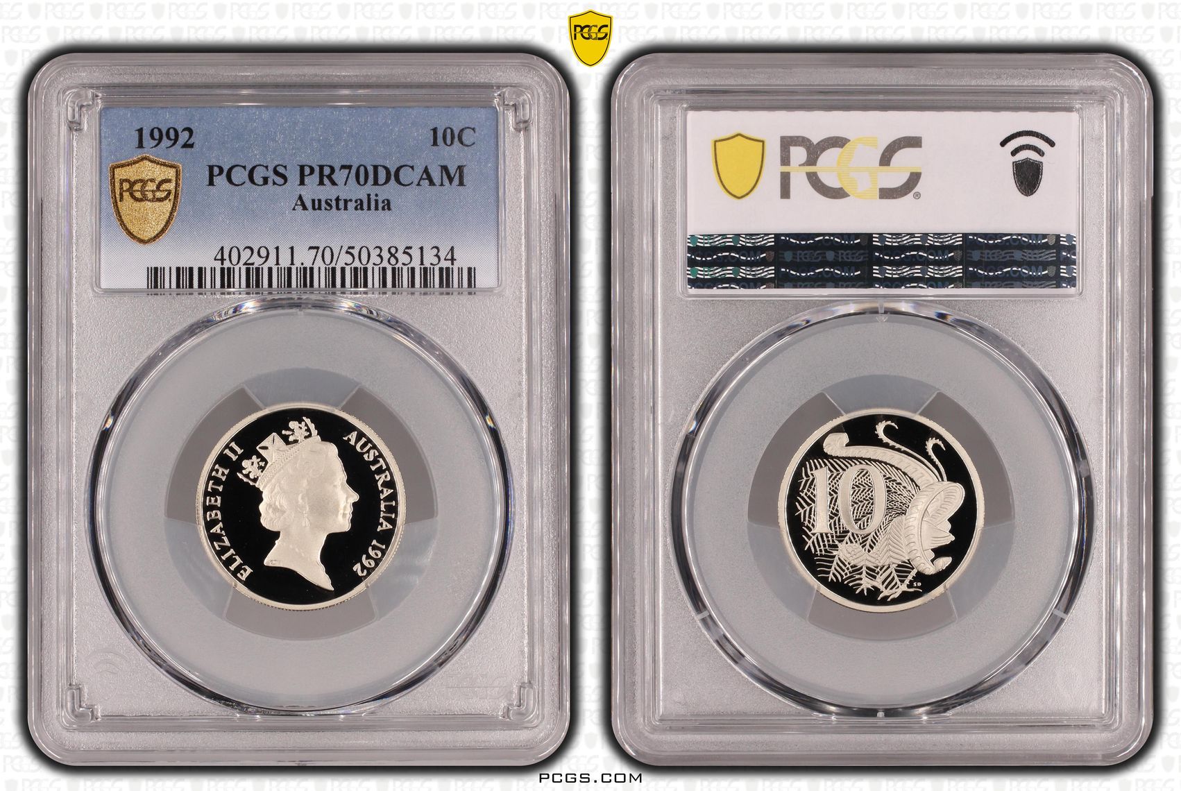 Ten Cent, 1992, Pcgs Pr70dcam