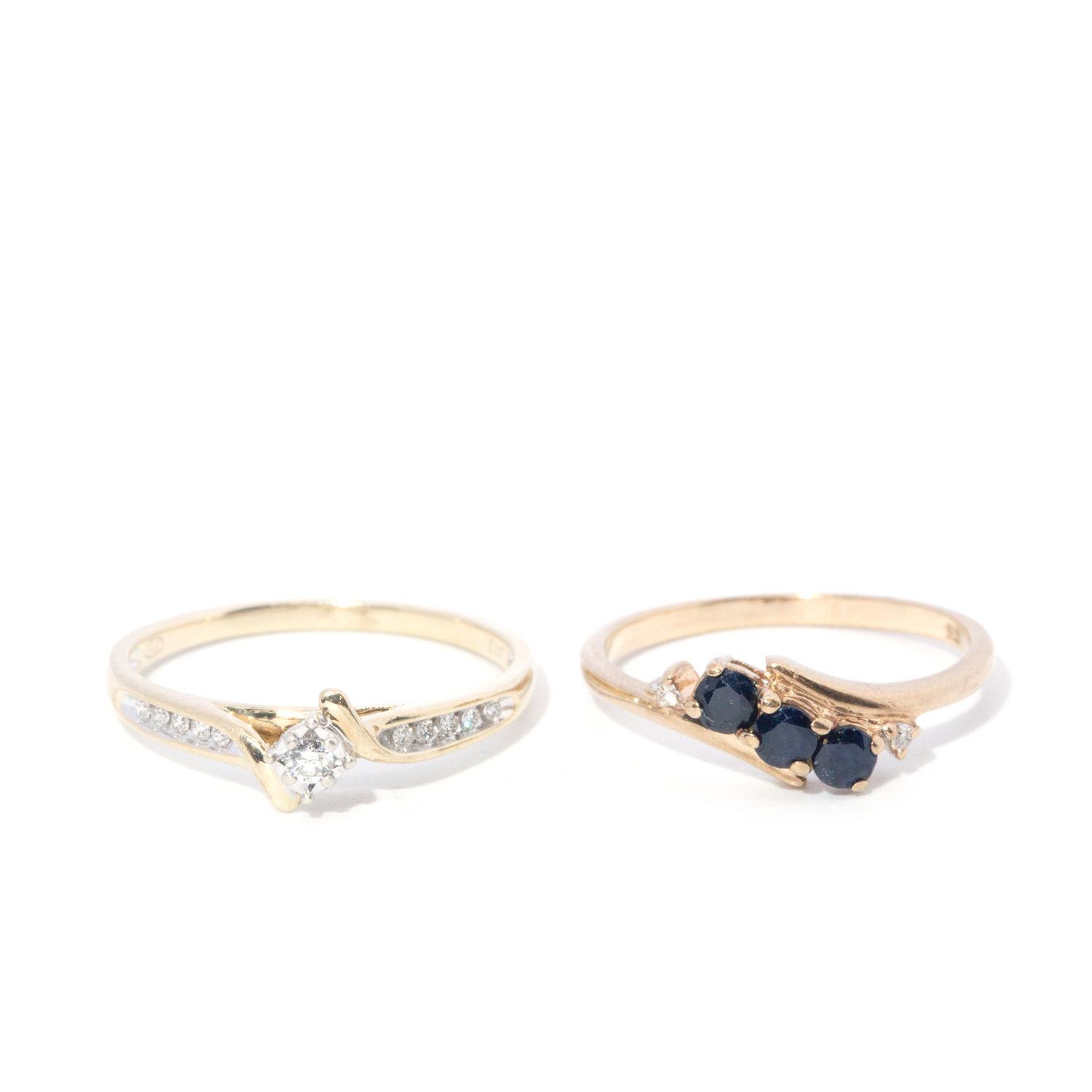 Sapphire & Diamond 9ct Gold Rings