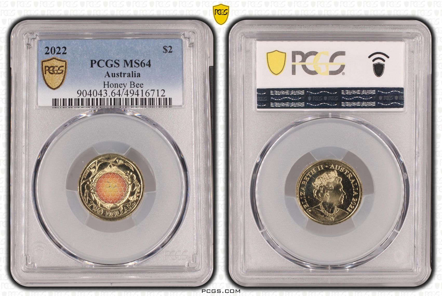 Elizabeth II, Honey Bee Colorized , Two Dollar, 2022, PCGS MS64