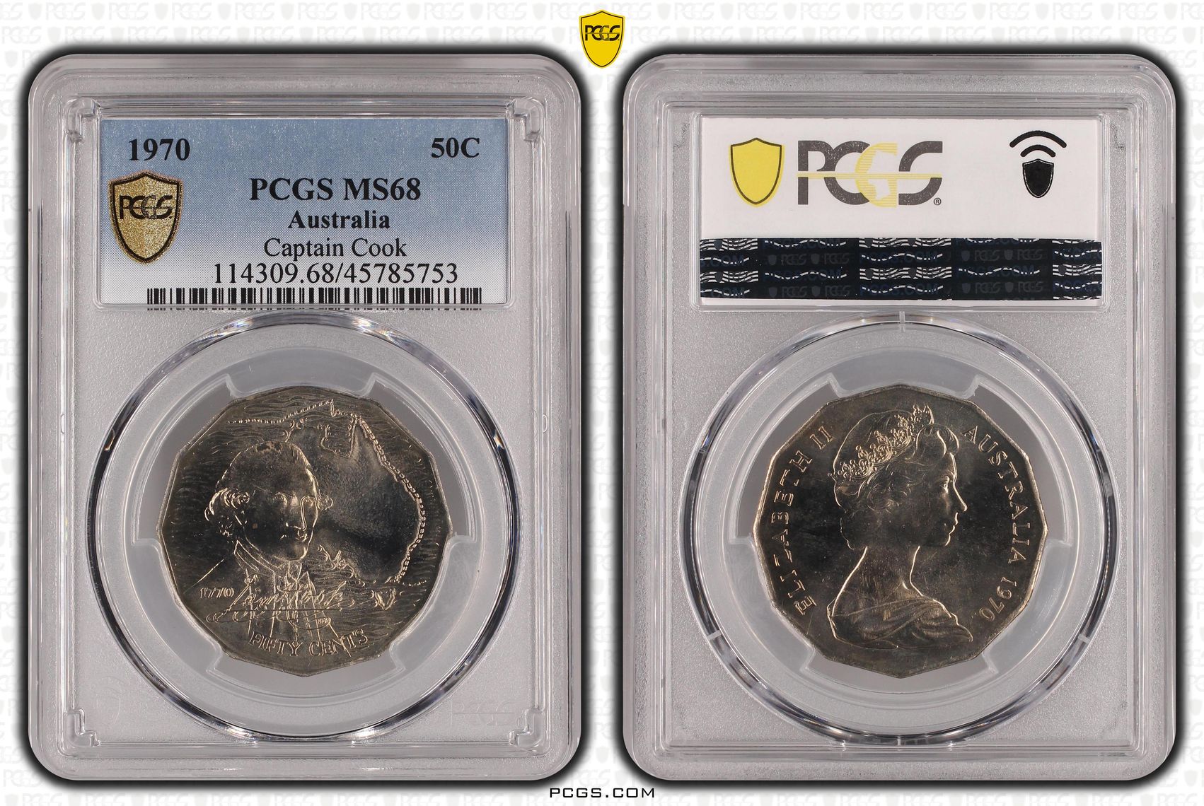 Captain Cook, Fifty Cent, 1970, PCGS MS 68
