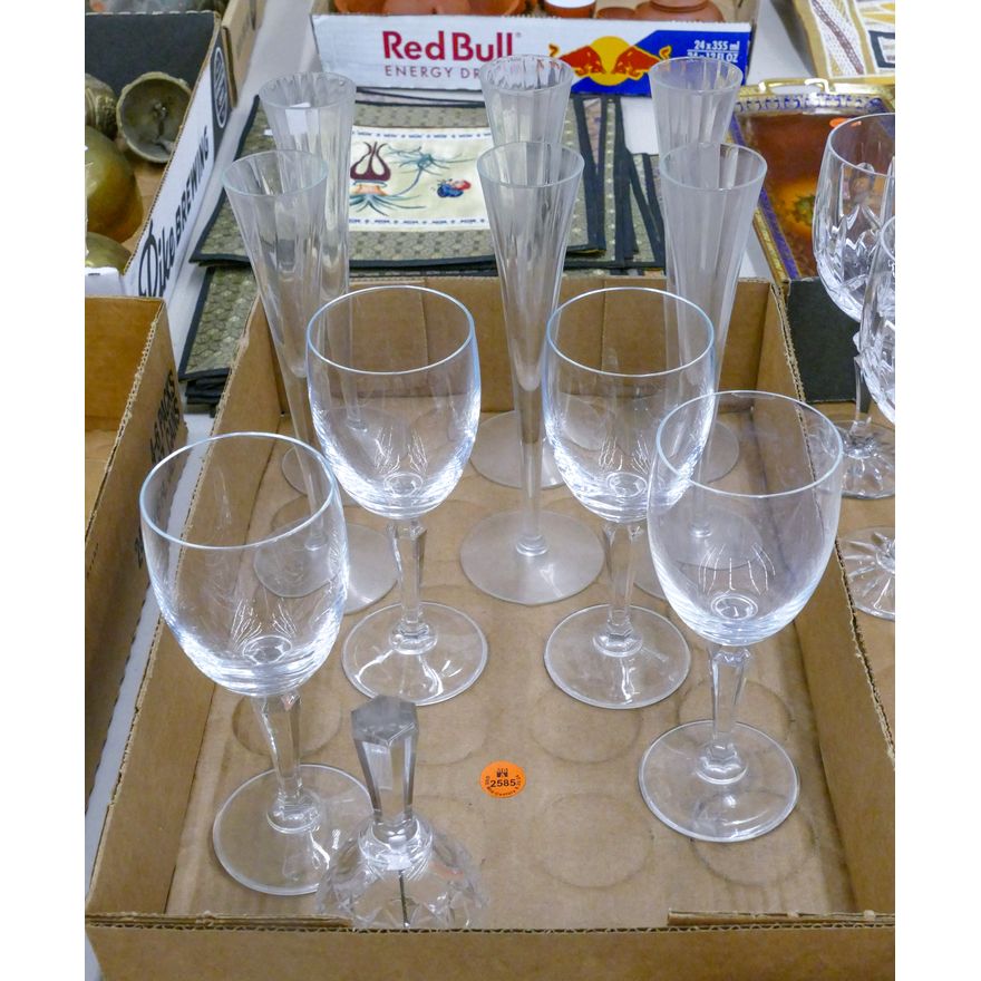 Box Modern Glass Champagne Flutes etc.