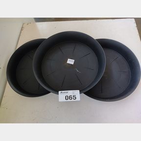 3X GARZEN ROUND RUNOFF SAUCER - 40CM (BLACK) - NO MORE CLEANING UP!