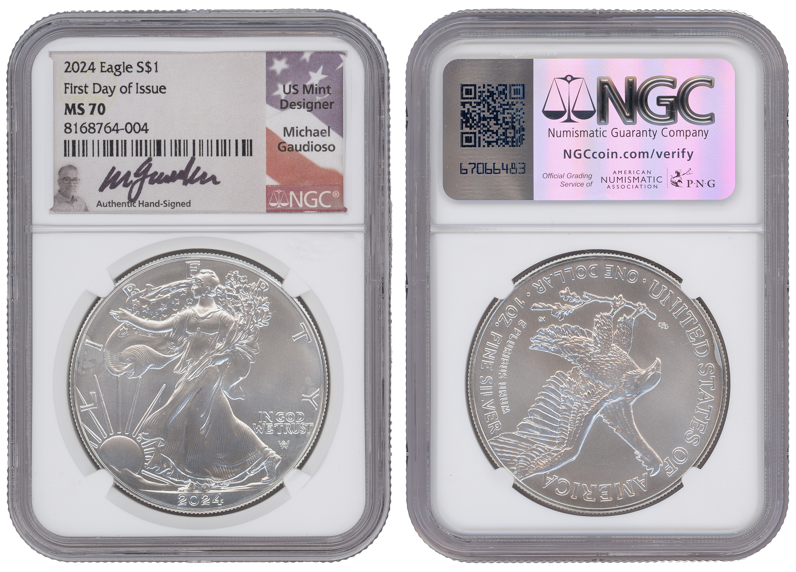United States, Eagle - First Day of Issue, One Dollar, 2024, NGC MS70