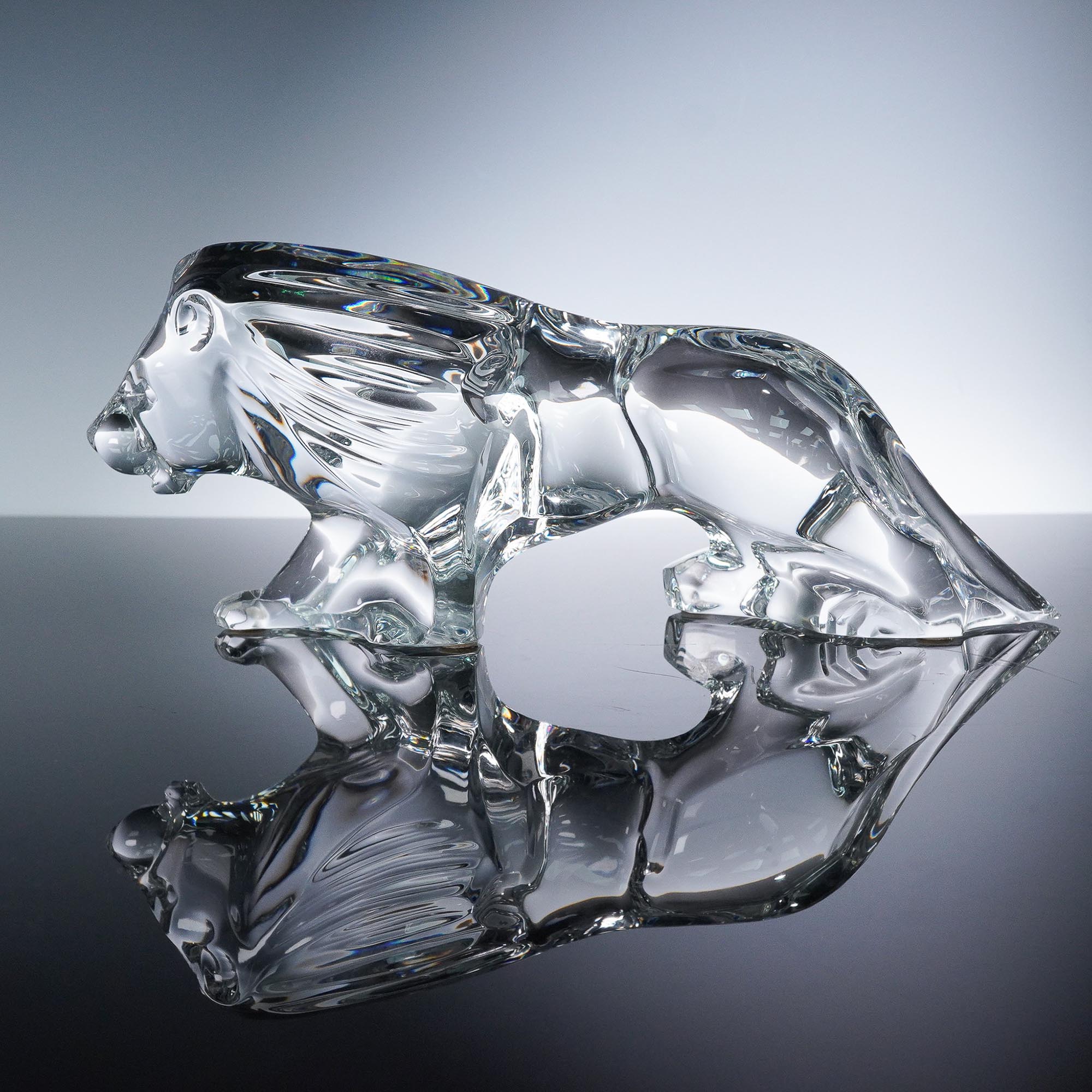 Baccarat Crystal Lion Figurine with Original Box | Lion and Unicorn