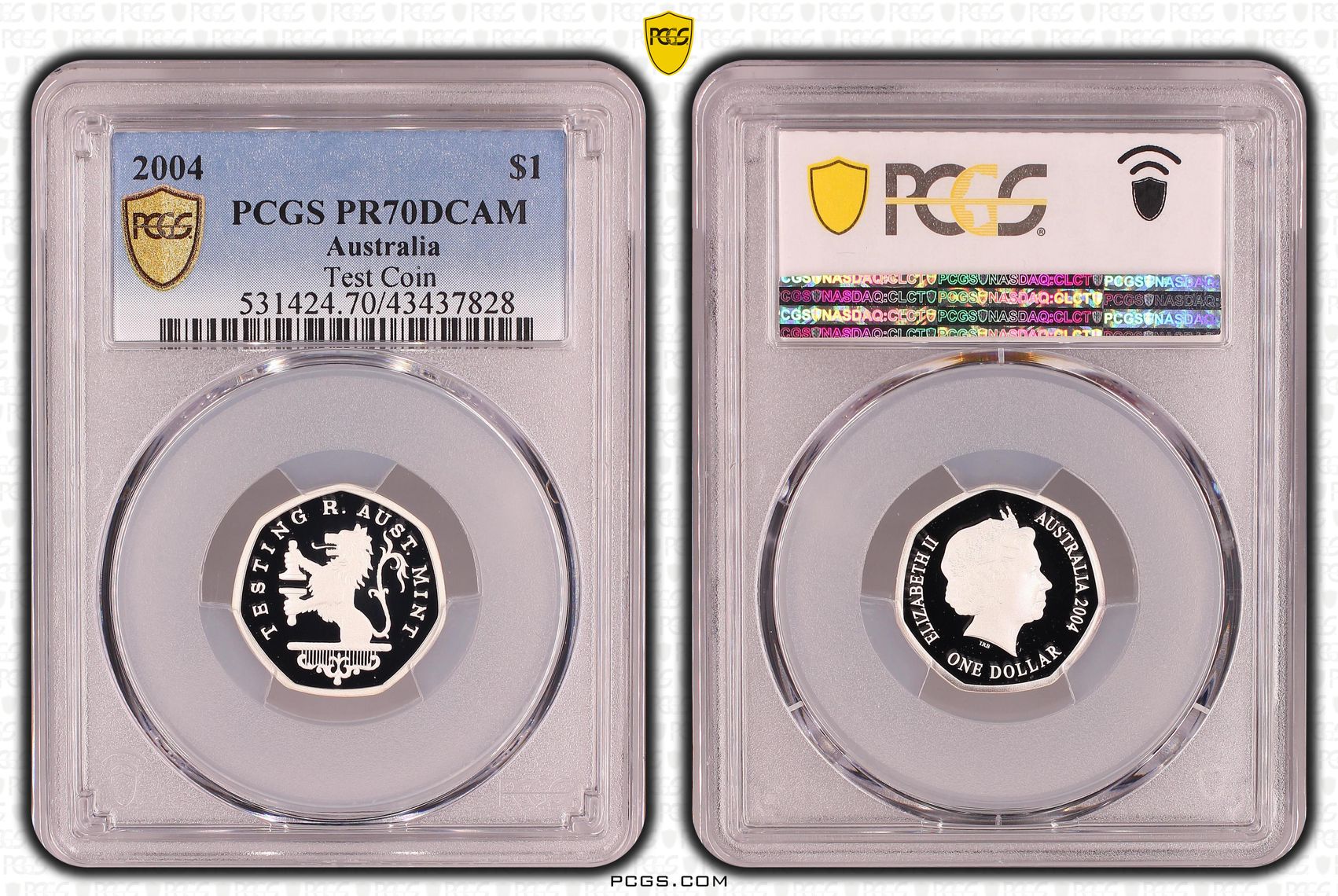 Elizabeth II, Silver, Test Coin, One Dollar, PR70DCAM , 2004 PCGS POP - 19/0