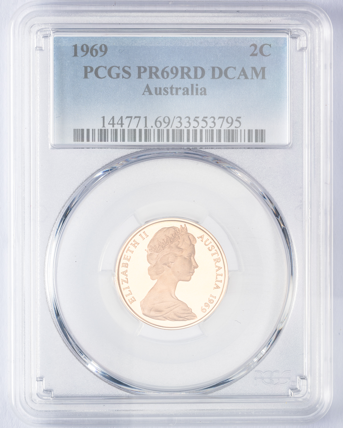 Elizabeth II, Two Cent, 1969, PCGS PR69DCAM