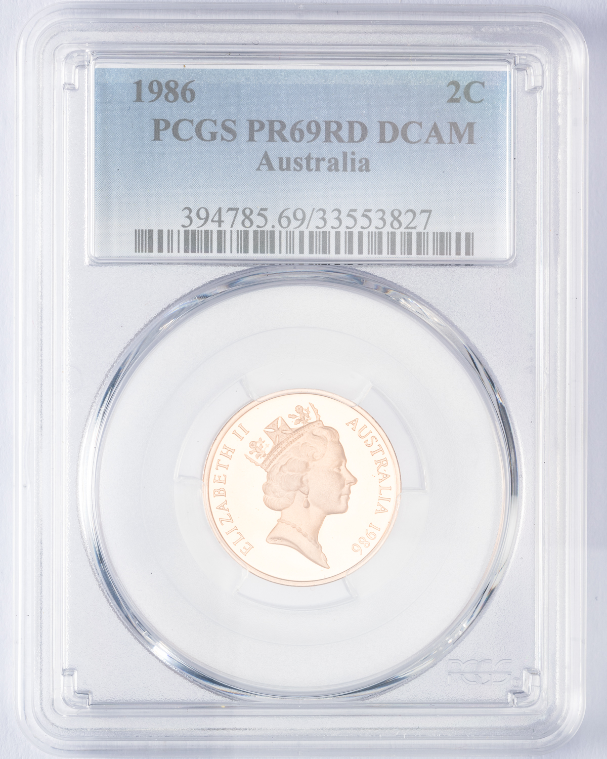 Elizabeth II, Two Cent, 1986, PCGS PR69DCAM