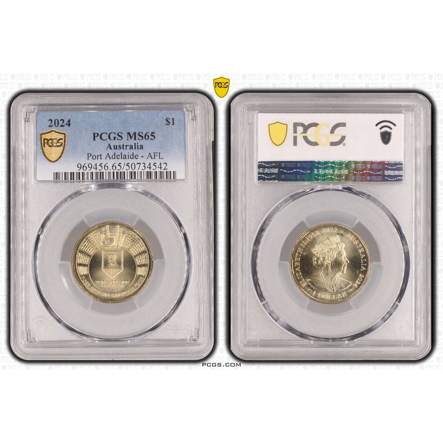Port Adelaide - AFL, One Dollar, 2024, PCGS MS65