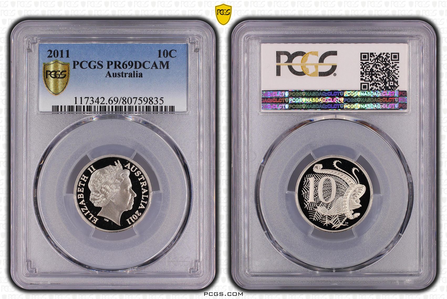 Ten Cent, 2011, Pcgs Pr69dcam