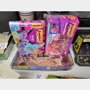 Princess of Power boxes and accessories, with Dungeon game