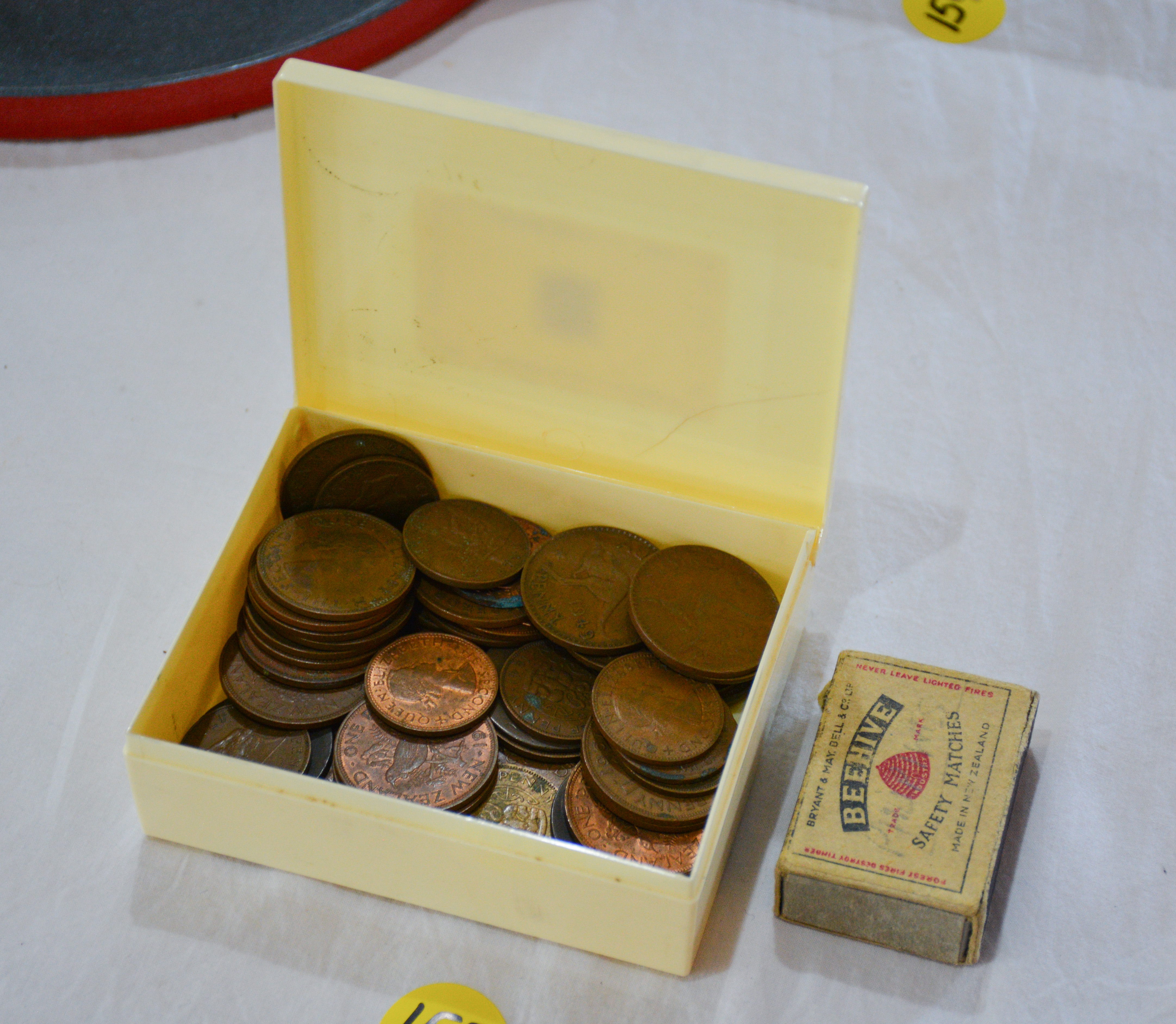 Vintage Cigarette Case with Penny Contents — sold at auction in New Zealand for $15
