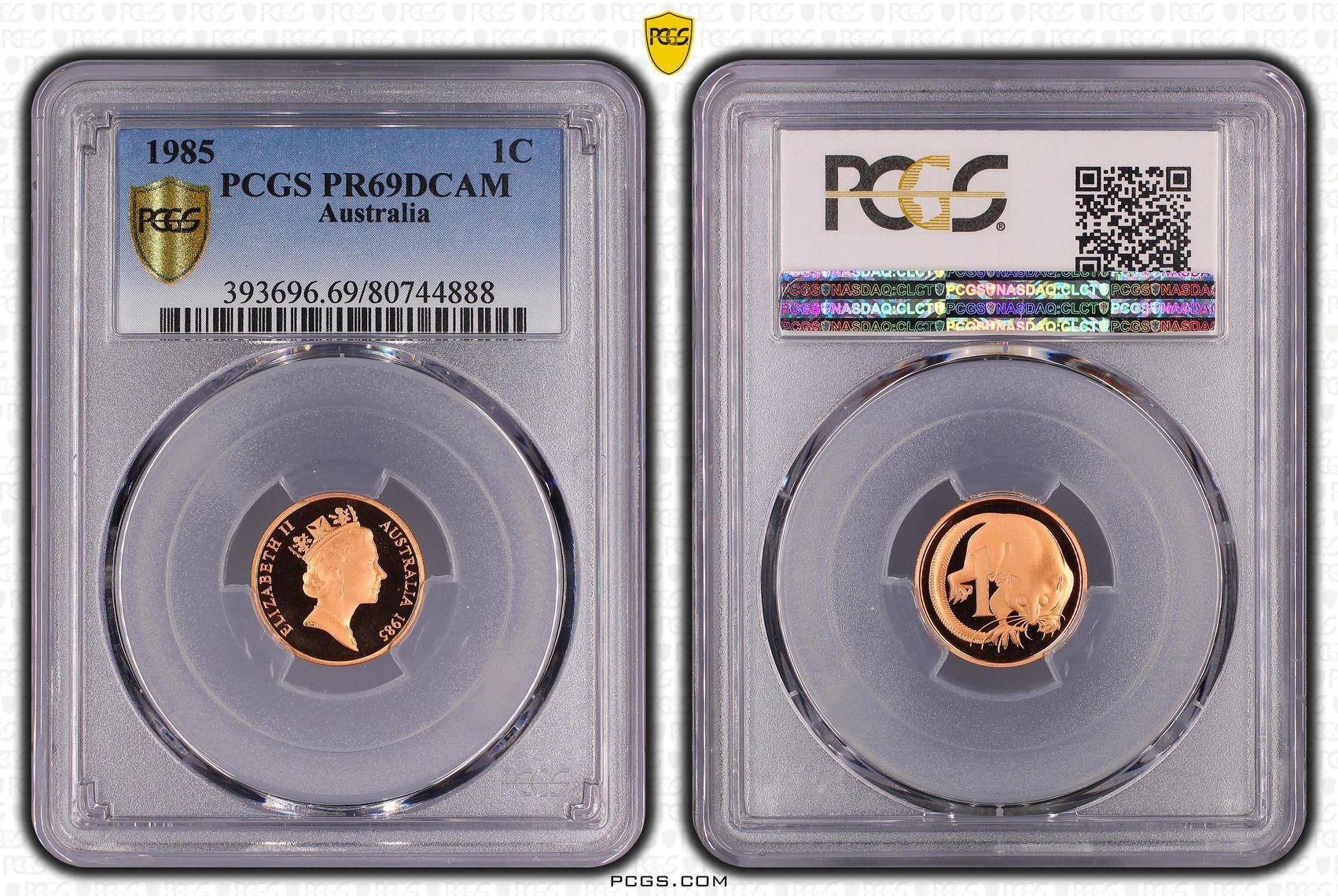 One Cent, 1985, Pcgs Pr69dcam