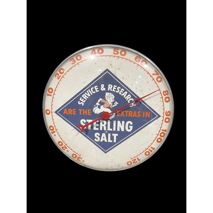 Sterling Salt Service & Research Tin Metal Thermometer