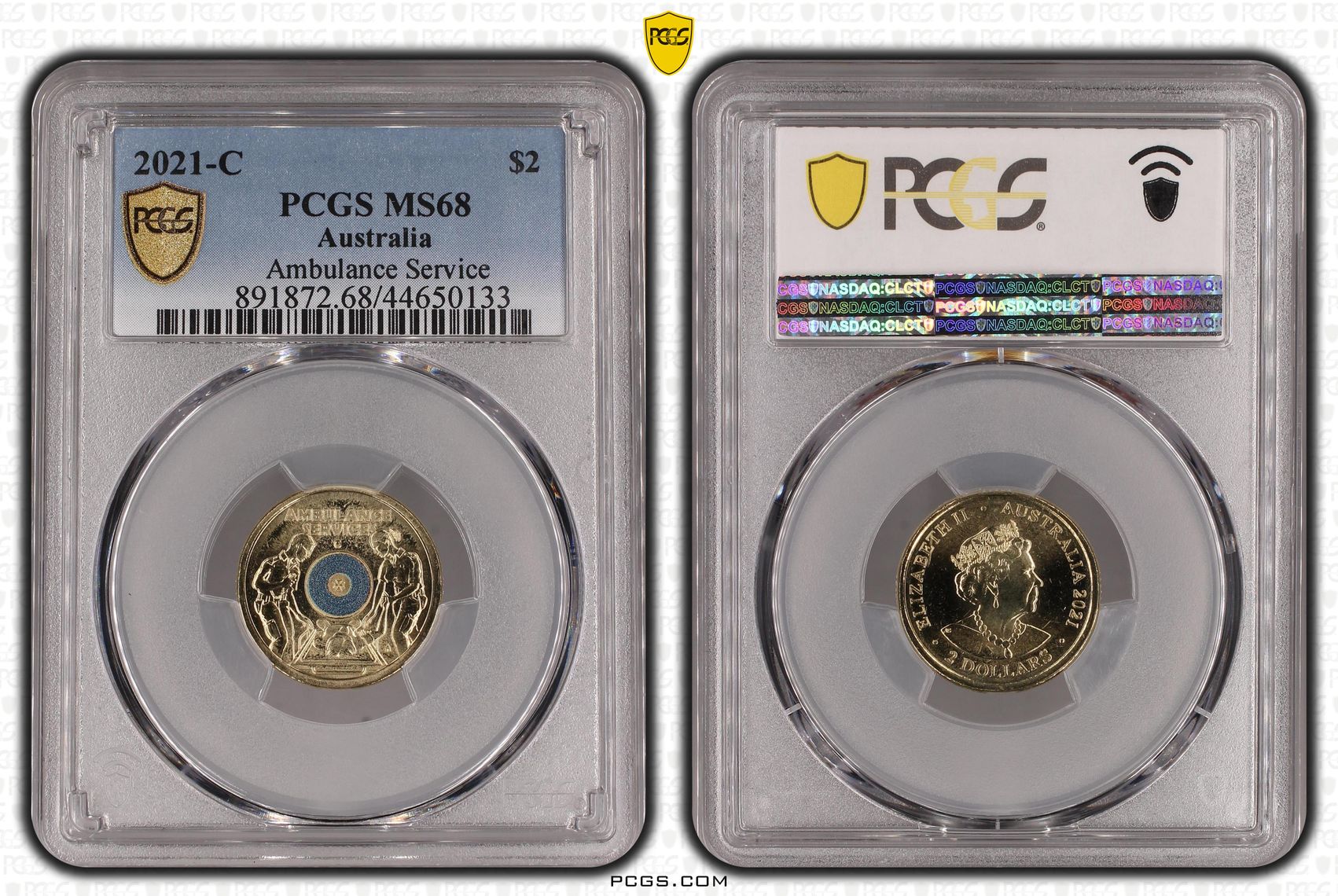 319 · 2021-C Australia Two Dollar, $2 Ambulance Service PCGS - MS68 -133