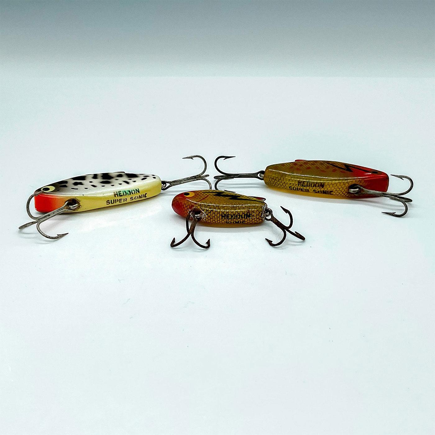 3pc Vintage Heddon Sonic Lures Lightning Perch and Crappie