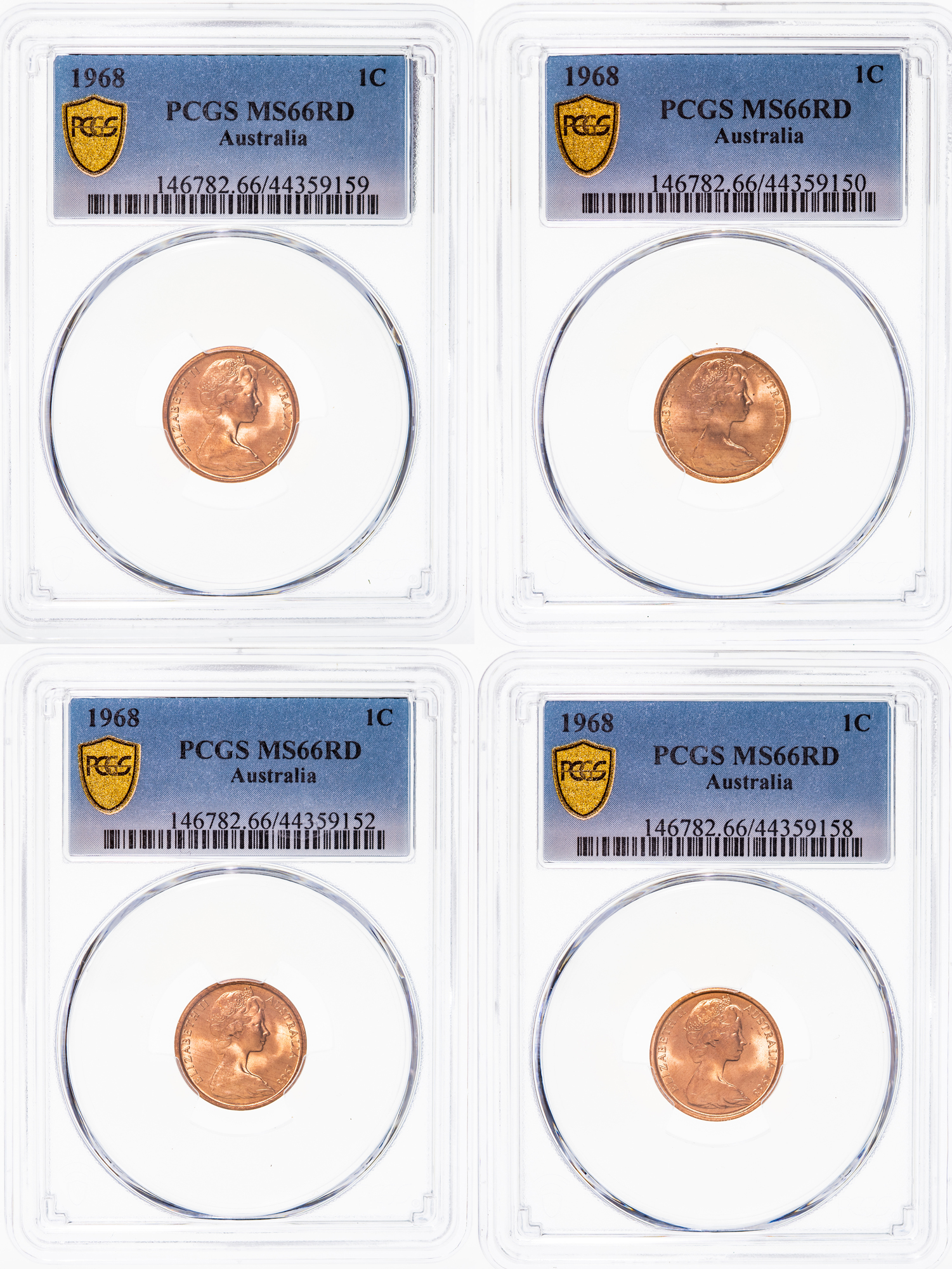 Elizabeth II, One Cent, 1968, PCGS MS 66RD