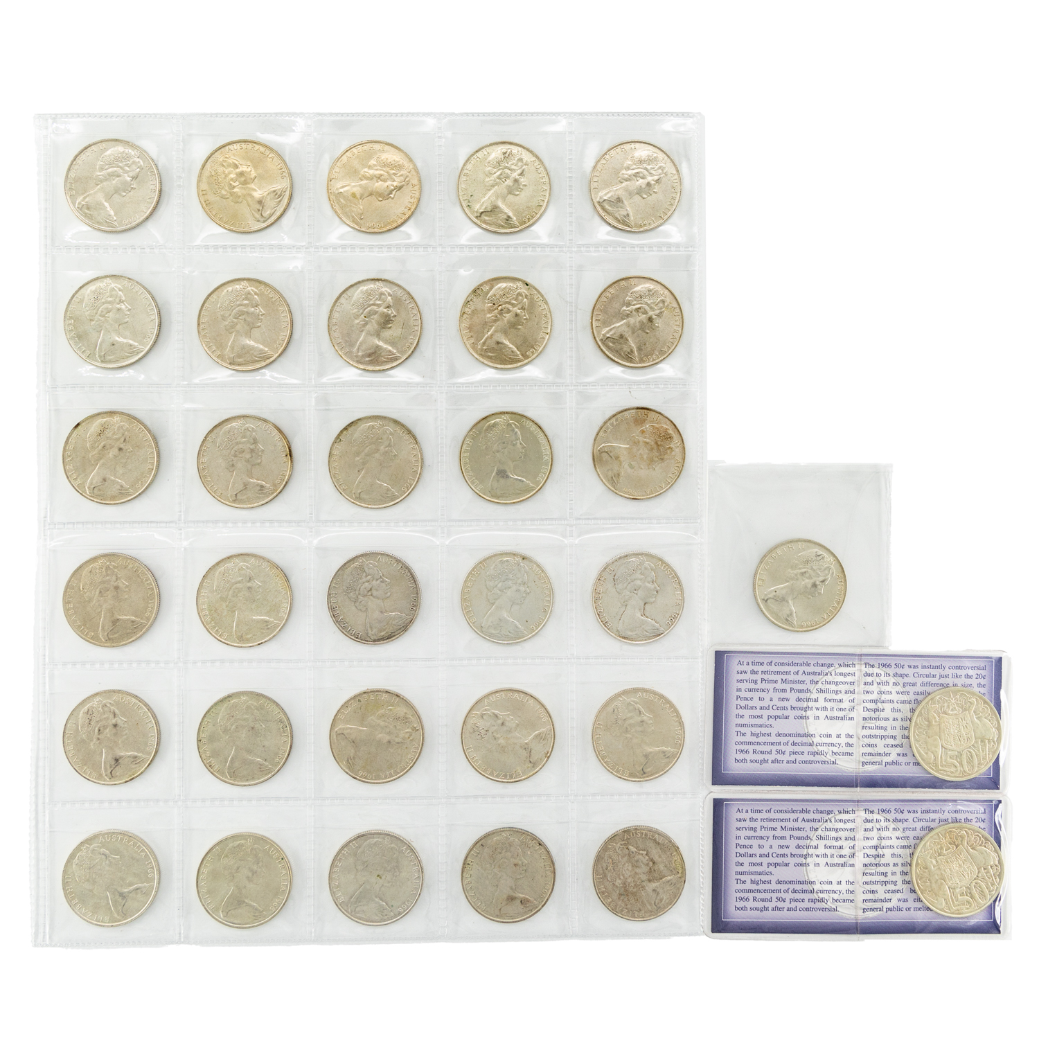 Elizabeth II, Accumulation, Fifty Cents, 1966, EF - UNC