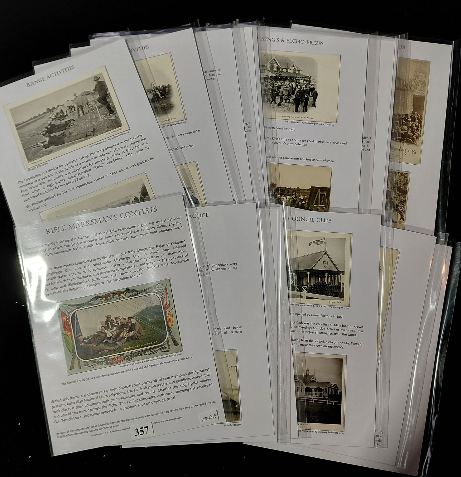 357 · POSTCARDS - RIFLE MARKSMAN'S CONTESTS