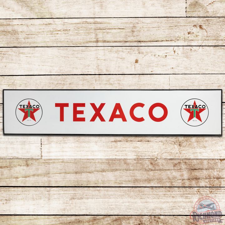 1947 Texaco Horizontal SSP Sign w/ Dual Logo (White T) - 8.5