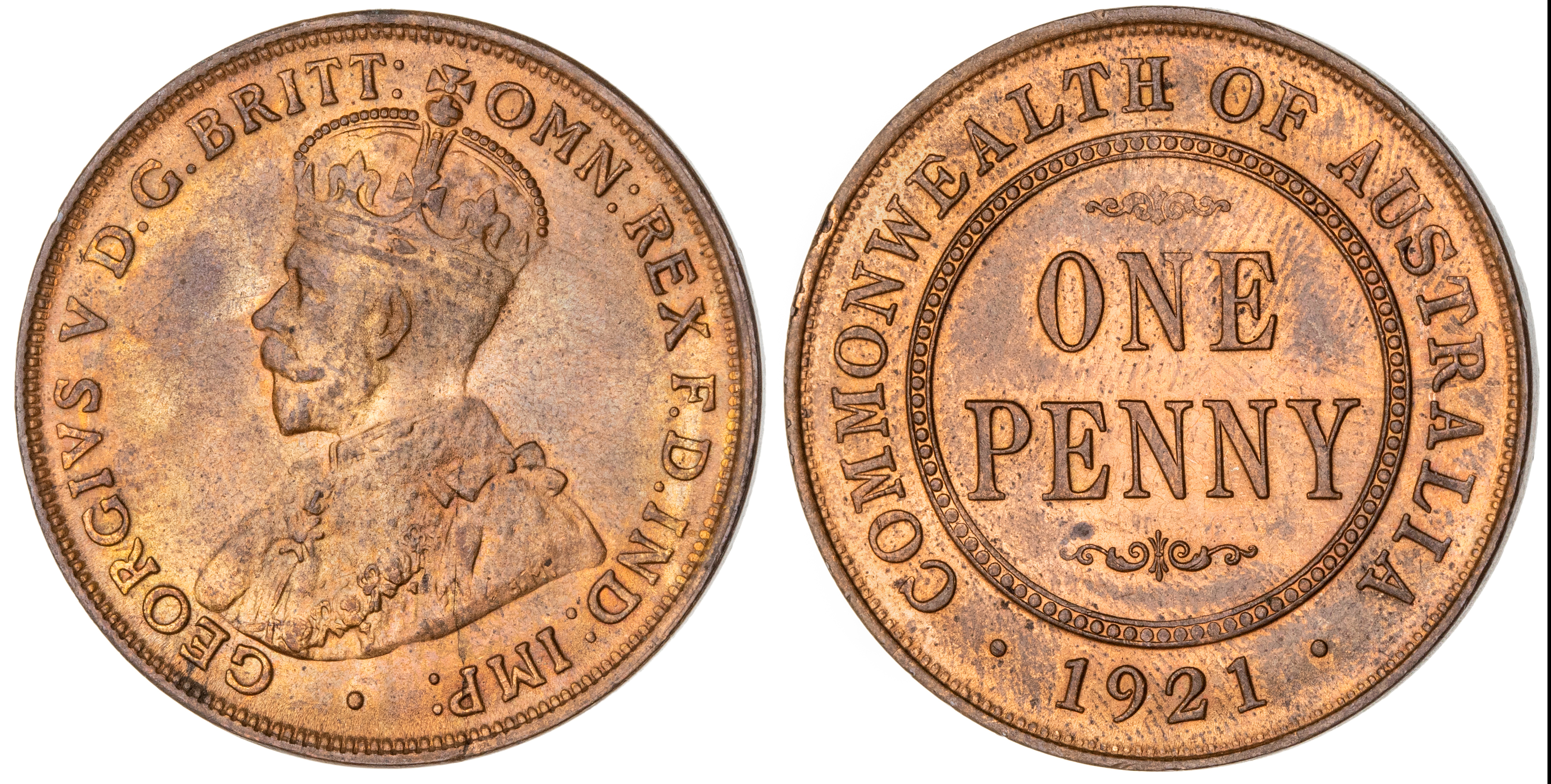 George V, Penny, 1921, CHU