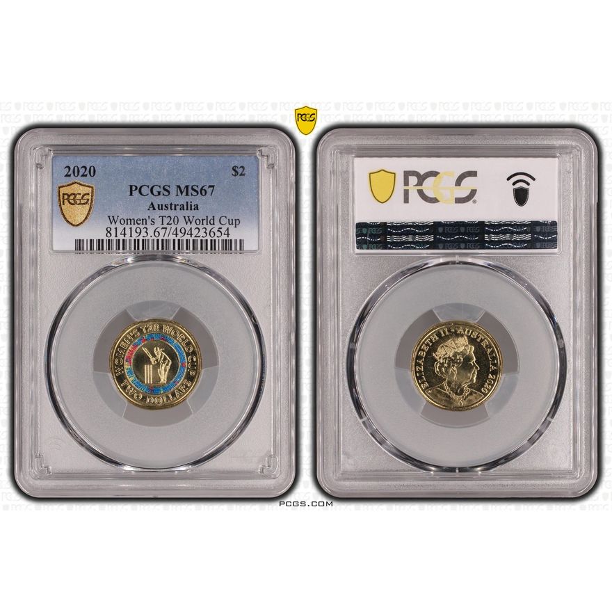 Women's T20 World Cup Colorized, Two Dollar, 2020, PCGS MS67