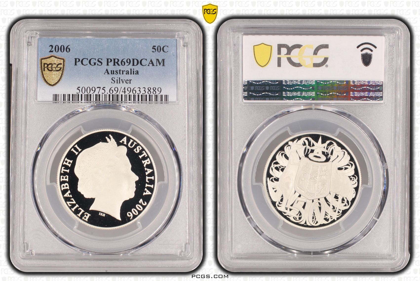 Elizabeth II, KM-821 Silver Round, Fifty Cent, 2006, PCGS PR69DCAM