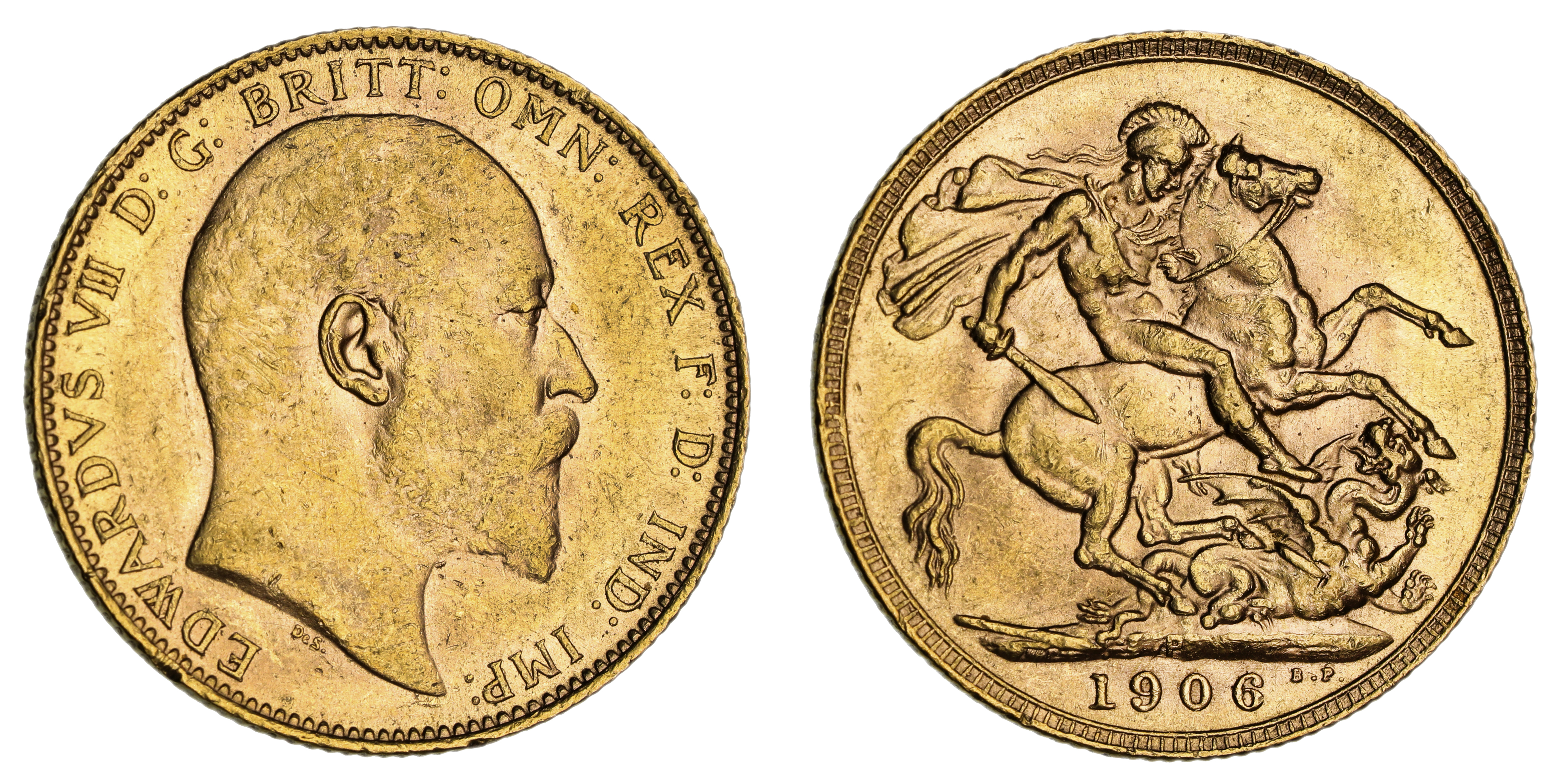 Edward VII, St. George Reverse - Perth Mint, Sovereign, 1906, aUNC