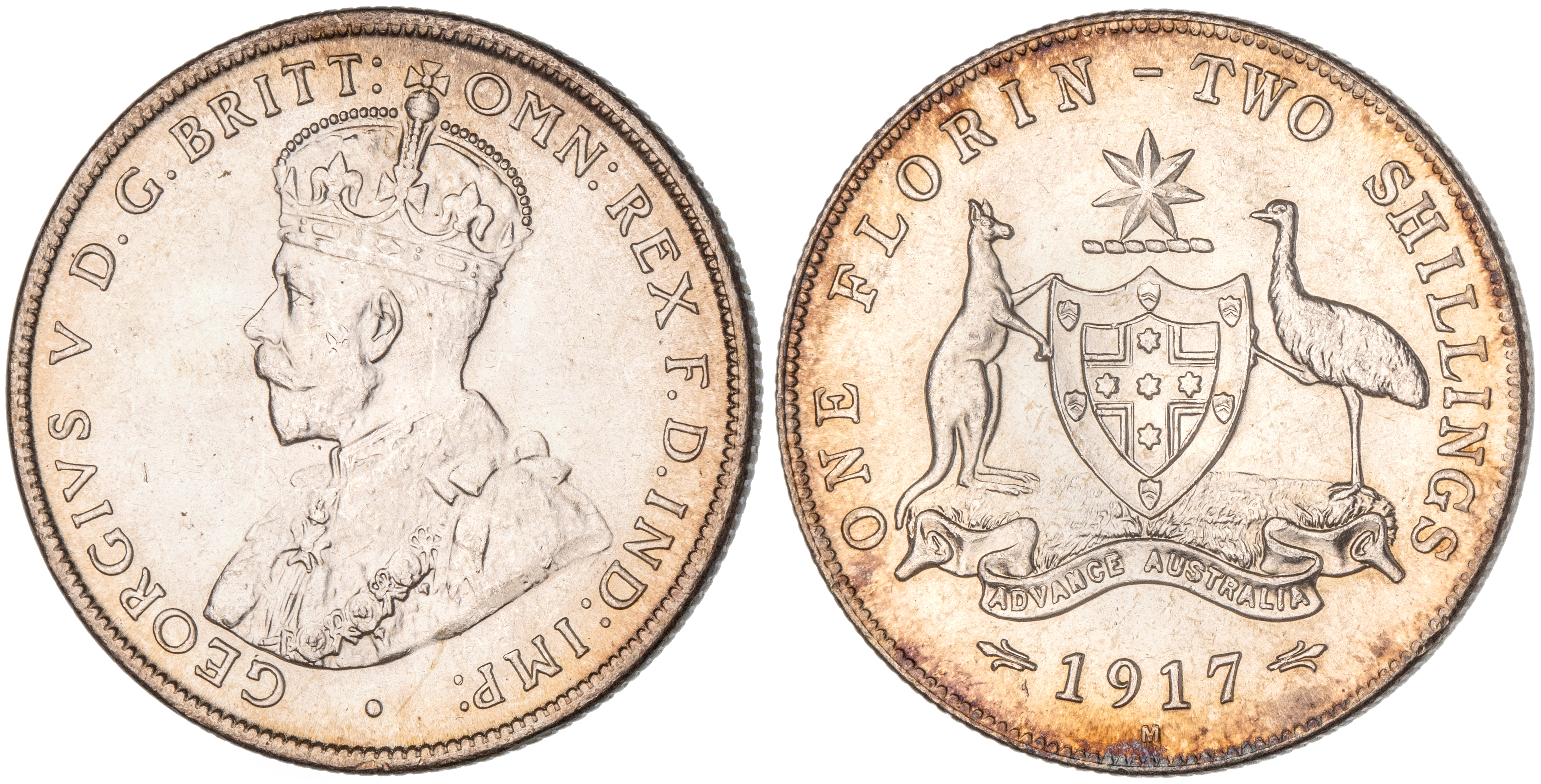George V, Florin, 1917, UNC