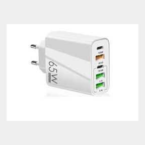 65W PD Fast Charging Charger - 3USB Ports/2 Type C - White - White65W-Bar 9902071122081- 51745/19114 SN B1 (S7)