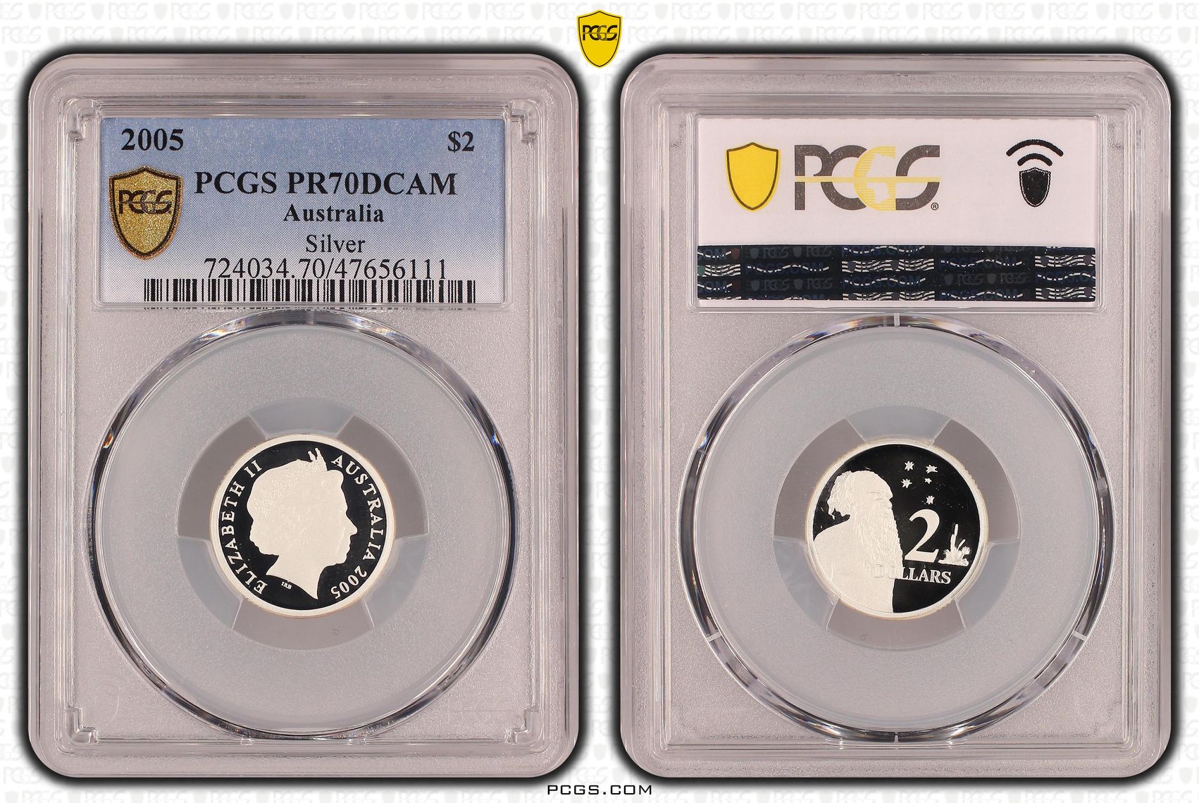 Elizabeth II, Silver, Pop 9/0, Two Dollar, 2005, PCGS PR70DCAM